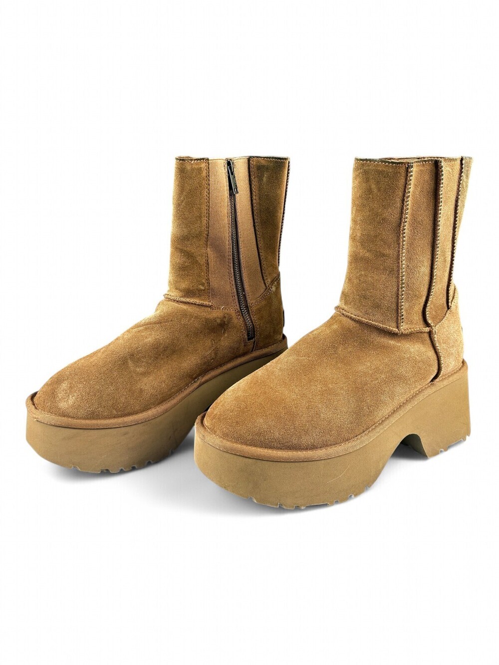 UGG Suede Platform Zip Mid-Calf Boots Sz 9